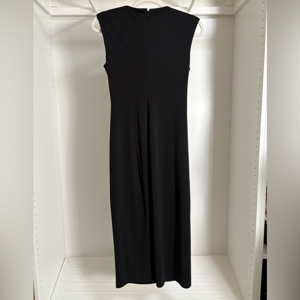 Donna Karan Black Ruched Midi Dress - Picture 4 of 4